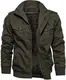 TACVASEN Herren Winterjacke Fleece Gefüttert Militär Herbstjacke Bomberjacke Winter US Army Jacket mit Innentasche (M, Armeegrün)