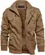 TACVASEN Winterjacken Herren Militär Übergangsjacke Baumwolle Cargo Frühlingsjacke Winddicht Stekragen Jacket für Outdoor (M, Khaki)
