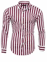 Herren Hemd, Striped MZ Wine M
