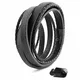 Akitsune Dark Matter Synthetisches Lederarmband   Magnetverschluss aus Edelstahl - Geflochtenes Männer Herren Armband inkl. schöner Schmuckschachtel - Schwarz-Schwarz - 23cm