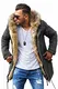 Rello & Reese Winter Parka mit Fell-Imitat Jacke Mantel MJ-7250 DunkelGRAU, M DunkelGRAU