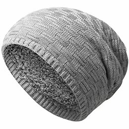 Unisex Damen Herren Slouch Beanie Strick-Mütze Teddyfleece 9001 Hellgrau Einheitsgröße