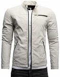 Crone Vego Herren Eco-Lederjacke Cleane Leichte Basic Jacke Vegan Cocaine Perforiert