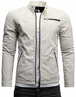 Crone Vego Herren Eco-Lederjacke Cleane Leichte Basic Jacke Vegan Cocaine Perforiert Crone Vego Herren Eco-Lederjacke Cleane Leichte Basic Jacke Vegan Cocaine Perforiert