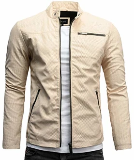 Crone Vego Herren Eco-Lederjacke Cleane Leichte Basic Jacke Vegan Beige Crone Vego Herren Eco-Lederjacke Cleane Leichte Basic Jacke Vegan Beige