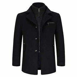 Herren Wintermantel mit Stehkragen und Hochwertige Materialqualität Kurze Jacke