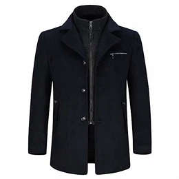 Herren Wintermantel mit Stehkragen und Hochwertige Materialqualität Kurze Jacke