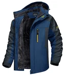 MAGCOMSEN Herren Outdoorjacke Skijacke Softshell Denim Blau