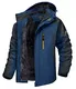 MAGCOMSEN Winterparka Herren Gefüttert Snowboardjacke Ski Jacke Softshell Winterjacke Männer Regenjacke Warme Skijacke Atmungsaktiv Windjacke mit Kapuze Denim Blau M