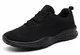 KOUDYEN Laufschuhe Atmungsaktiv Turnschuhe Schnürer Sportschuhe Sneaker für Herren Damen (EU43, Voll Schwarz)