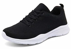 DAFENP Sportschuhe Laufschuhe Atmungsaktiv Leichte Turnschuhe Gym Fitness Sneaker für Herren Damen XZ747-M Schwarz