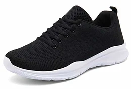 Sportschuhe Laufschuhe Atmungsaktiv Leichte Turnschuhe Gym Fitness Sneaker für Herren Damen (A Schwarz, Numeric_43)