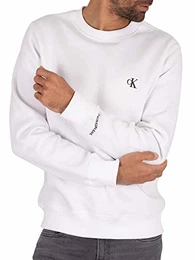 Mens CK Essential REG CN Sweatshirt, Bright White, M
