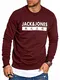 JACK & JONES Herren Sweatshirt Pullover Print Rundhals Streetwear 4 Elements (Medium, Port Royale)