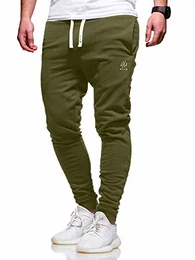 Herren Jogginghose Sweat Pants Trainingshose Freizeithose Joggers Streetwear (Large, Olive Night)