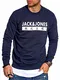 JACK & JONES Herren Sweatshirt Pullover Print Rundhals Streetwear 4 Elements (Medium, Total Eclipse)
