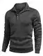 COOFANDY Herren Casual Slim Fit Pullover, Strickpullover, Thermopullover, Innenseite - Grau - Mittel