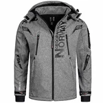 Geographical Norway Herren Softshell Funktions Outdoor Jacke im Bundle mit urbandreamz Beanie Grau