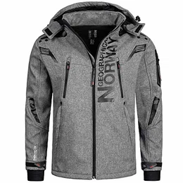 Herren Softshell Funktions Outdoor Jacke wasserabweisend im Bundle mit urbandreamz Beanie (M, Talentueux Blended Grey)