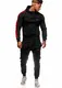 Koburas Herren Jogginganzug Trainingsanzug Sportanzug Jogginghose Hoodie-Sporthose Jogger Modell 3392 (M, Schwarz-Rot)