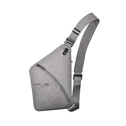 OSOCE Umhängetaschen Herren Wasserfeste Mini Bauchtasche Mehrere Taschen Schultertasche Anti-Diebstahl Sling Bag Crossbody Tasche Rucksack für Männer und Frauen Hellgrau