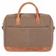 HOLZRICHTER Berlin Tragetasche No 1-2 (M) Camel/beige - Große Vintage Briefcase Aktentasche & Laptoptasche handgefertigt aus Canvas und Premium-Leder