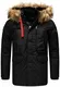Redbridge Herren Parka Jacke Mantel Big Pocket Lange Winterjacke M6067A (M, Schwarz)