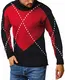 Leif Nelson Herren Strickpullover schwarzer Pullover mit Rollkragen Rollkragenpullover Männer Pulli für Winter Longsleeve Langarm Grobstrick Winterpullover Grob LN6010 M Dunkel Blau-Rot