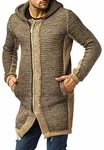 Leif Nelson Herren Strickjacke Reissverschluss LN6150 Braun/Schwarz
