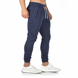 Jogginghose Herren Baumwolle Sweathose Sporthose Fitness Slim Fit Hose Freizeithose Joggers Jogginghosen Männer Streetwear (Marine,Medium)