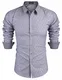 Herren Hemd kariert Langarm Shirt Hemden Slim fit Freizeit karohemden