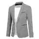 Allthemen Herren Sakko Sportlich Baumwolle Blazer Slim Fit Modern Jackett Jacke Casual Anzugjacke für Männer # Grau M