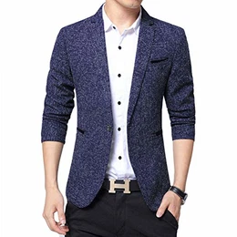 Slim Fit sportlich Herren Tweed Herringbone Blazer Sakko