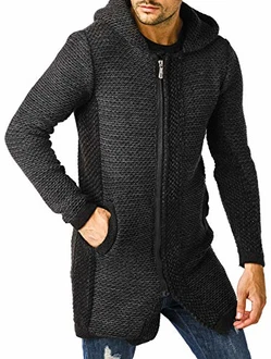 Leif Nelson Herren Strickjacke Reissverschluss LN6150 Schwarz/Anthrazit (LN6150) Leif Nelson Herren Strickjacke Reissverschluss LN6150 Schwarz/Anthrazit (LN6150)