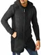 Leif Nelson Herren Strickjacke Reissverschluss Cardigan Schwarze Jacke für Winter Kapuze Winterjacke Kapuzenjacke Übergangsjacke Hoodie Männer Freizeitjacke Slim Fit LN6150 M Schwarz-Anthrazit