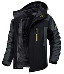 MAGCOMSEN Herren Outdoorjacke Skijacke Softshell Schwarz/Grau
