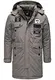 Redbridge Herren Winterjacke Parka Mantel RB Patches mit Kapuze Grau XL