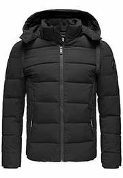 Winterjacke mit abnehmbarer Kapuze – Warm funktional und modern Schwarz M