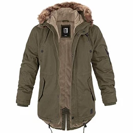 Winterparka Fishtail mit Futter oliv - L