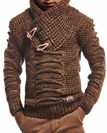 Kinder Jungen Pullover Strickpullover Schalkragen Winterpullover schwarzer Pullover für Winter Hoodie Sweater Sweatshirt Langarm LN5575K 8-9 Camel-Braun