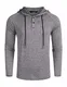 COOFANDY Kapuzenpullover Herren Pullover Dünner Pulli Baseball-Sweatshirt Langarm Rundhals-Ausschnitt Slim Fit Winter Sommer Hellgrau M