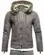 Crone Corvin Herren Fellkragen Lederjacke mit abnehmbarem Pelzkragen (M, Togo (Nubukleder))
