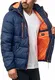 Indicode Herren Bendmore Steppjacke in Daunenjacken-Optik mit Kapuze   warme Winterjacke gefütterte Übergangsjacke mit vielen Taschen Regenjacke Jacke für Männer Navy M