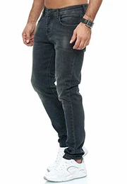 Red Bridge Herren Jeans Hose Slim-Fit Regular Distressed Faded Shiny W29 L32 M4248 - Black