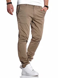 Herren Chino Hose Chinos Herrenhose JJ Slim Fit (W32 L32, Beige)
