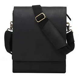 Herren Leder umhängetasche messger Bag Ledertasche für Business Retro (schwarz 2)