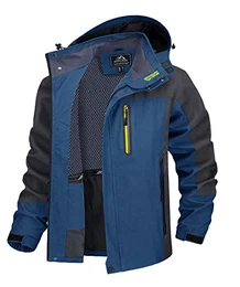 Softshelljacke Herren Wasserdicht Windjacke Leicht Regenjacke Fahrrad Übergangsjacke Outdoorjacke Trekkingjacke Atmungsaktiv Funktionsjacke Outdoor Wanderjacke (M, Denim Blau)