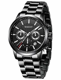 Herren Uhren Militär Sport Wasserdicht Chronograph Edelstahl Armbanduhr Männer Schwarz Herrenuhr Luxus Markenuhren Analog Quarzuhr
