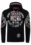 Rusty Neal Kapuzensweatshirt mit Markenprints Schwarz (078)