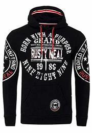 Sweatshirt Herren Kapuzenpullover Langarm Sweater Kapuzen Hoodie Streetwear 078, Größe S-6XL:M, Farbe:Schwarz